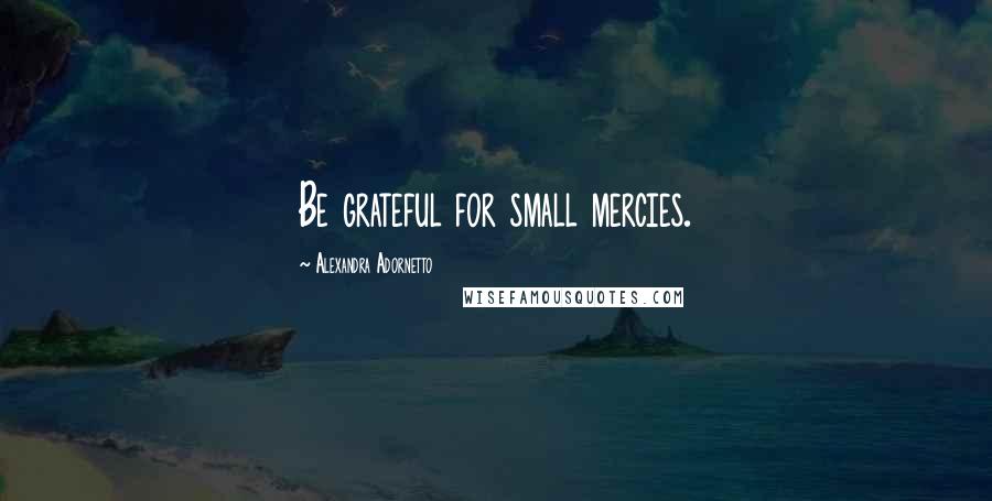 Alexandra Adornetto Quotes: Be grateful for small mercies.