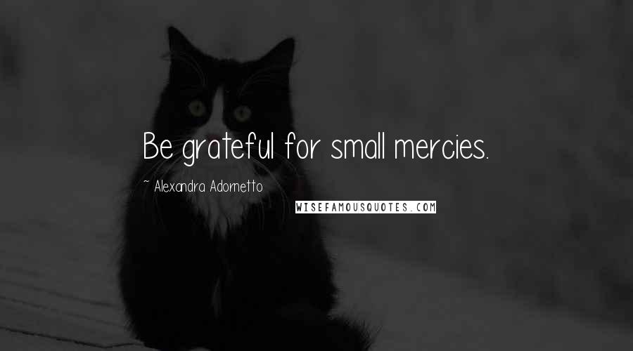 Alexandra Adornetto Quotes: Be grateful for small mercies.