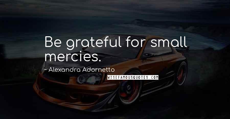 Alexandra Adornetto Quotes: Be grateful for small mercies.