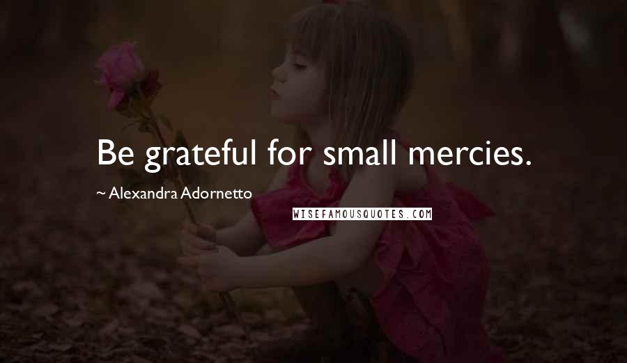 Alexandra Adornetto Quotes: Be grateful for small mercies.