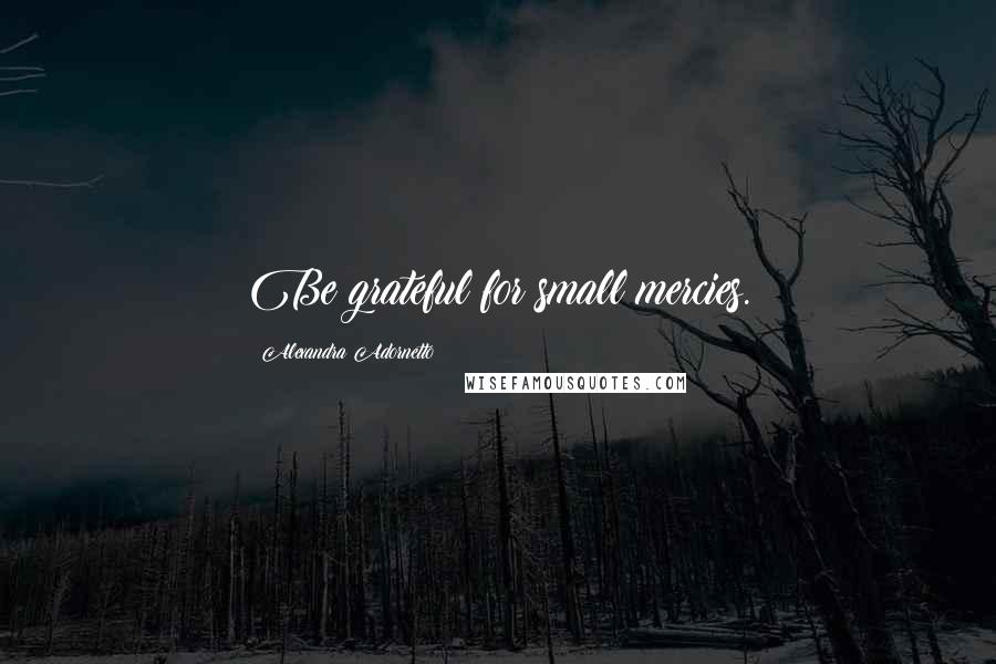 Alexandra Adornetto Quotes: Be grateful for small mercies.