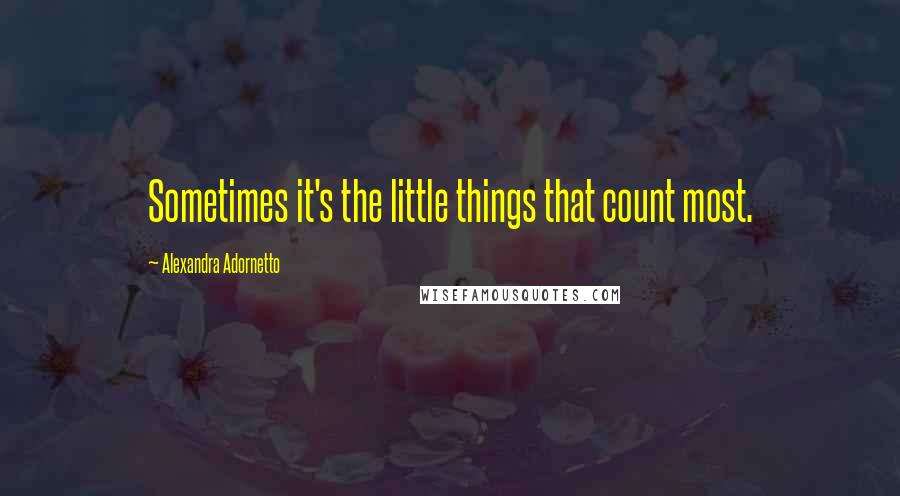 Alexandra Adornetto Quotes: Sometimes it's the little things that count most.