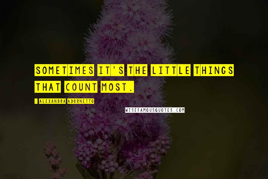 Alexandra Adornetto Quotes: Sometimes it's the little things that count most.