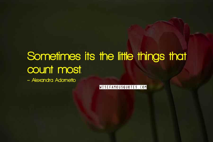 Alexandra Adornetto Quotes: Sometimes it's the little things that count most.