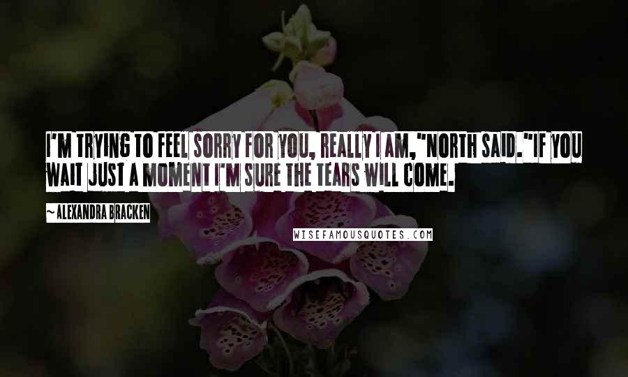 Alexandra Bracken Quotes: I'm trying to feel sorry for you, really I am,"North said."If you wait just a moment I'm sure the tears will come.