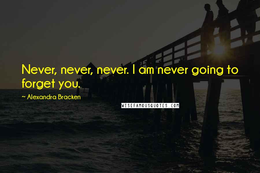 Alexandra Bracken Quotes: Never, never, never. I am never going to forget you.