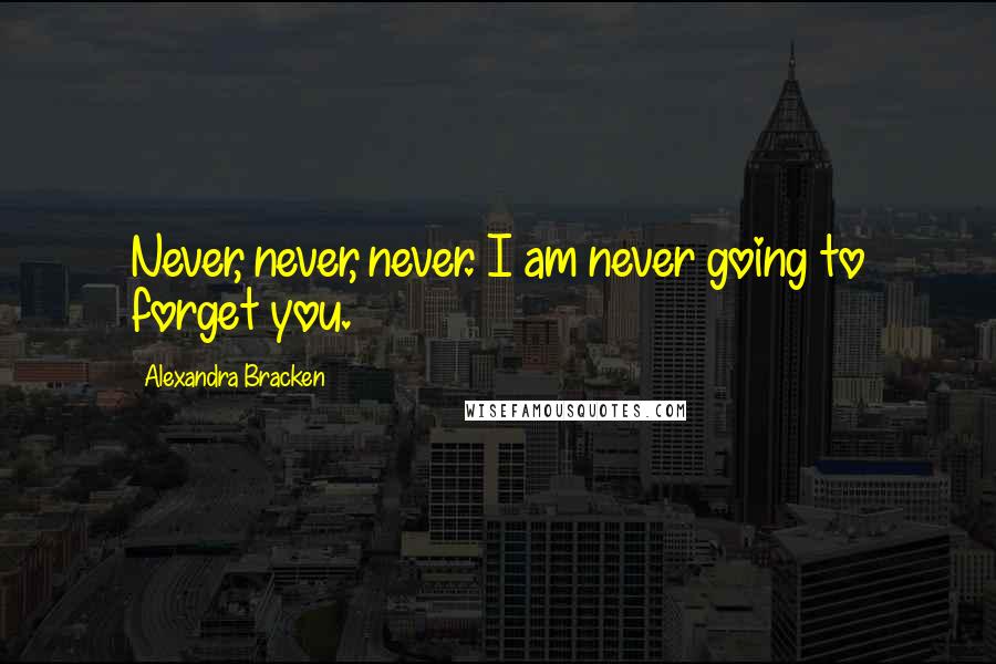 Alexandra Bracken Quotes: Never, never, never. I am never going to forget you.
