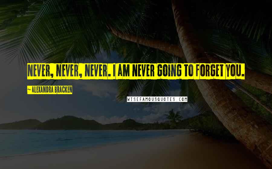 Alexandra Bracken Quotes: Never, never, never. I am never going to forget you.