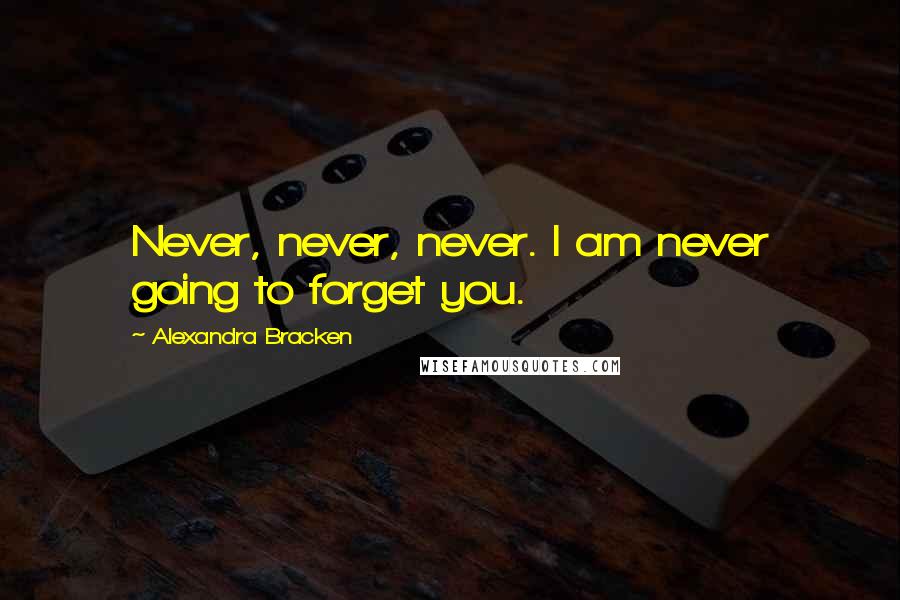 Alexandra Bracken Quotes: Never, never, never. I am never going to forget you.