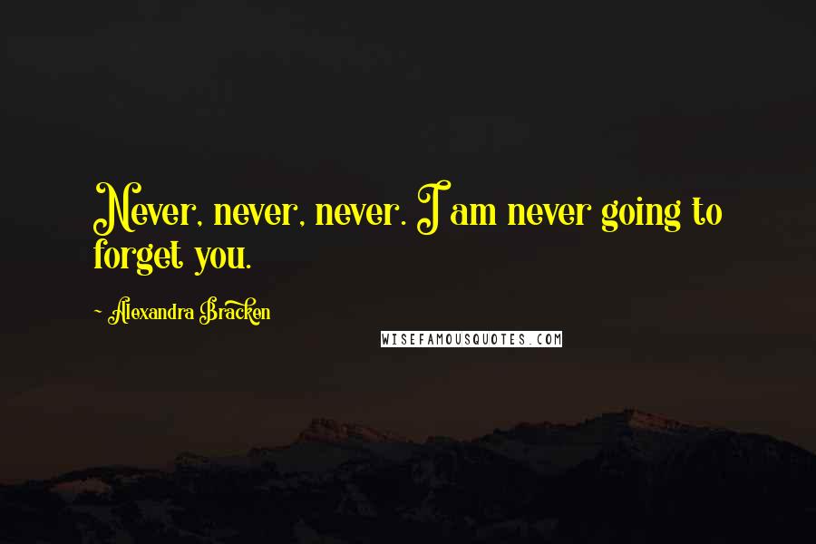 Alexandra Bracken Quotes: Never, never, never. I am never going to forget you.