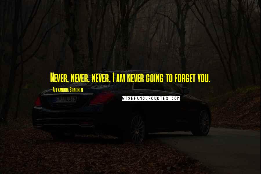 Alexandra Bracken Quotes: Never, never, never. I am never going to forget you.