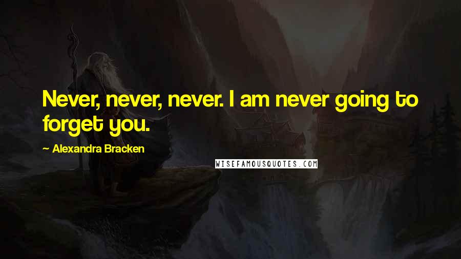 Alexandra Bracken Quotes: Never, never, never. I am never going to forget you.