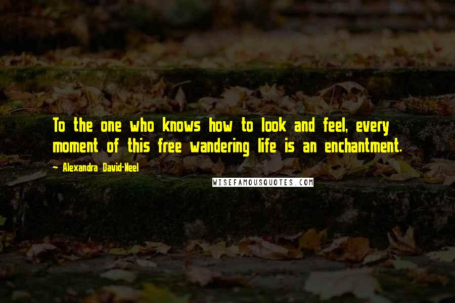 Alexandra David-Neel Quotes: To the one who knows how to look and feel, every moment of this free wandering life is an enchantment.