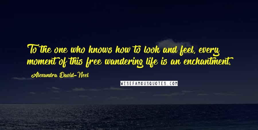 Alexandra David-Neel Quotes: To the one who knows how to look and feel, every moment of this free wandering life is an enchantment.