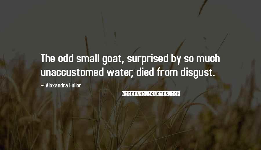 Alexandra Fuller Quotes: The odd small goat, surprised by so much unaccustomed water, died from disgust.