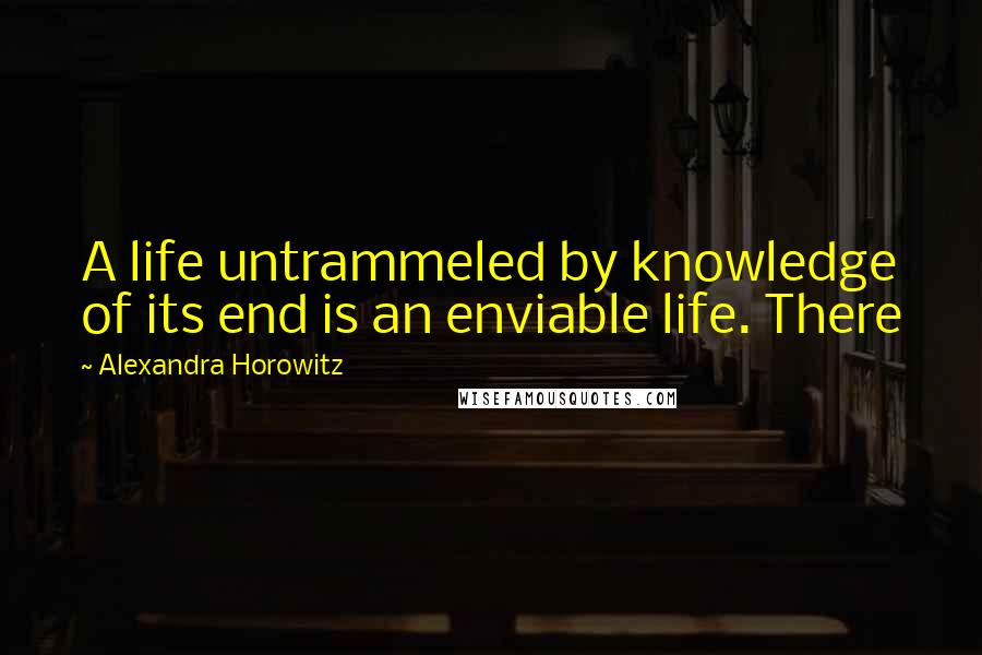 Alexandra Horowitz Quotes: A life untrammeled by knowledge of its end is an enviable life. There