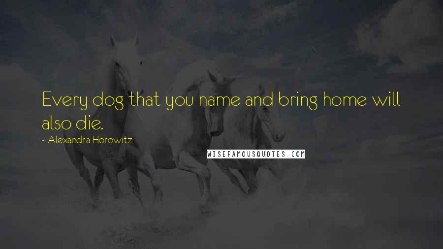 Alexandra Horowitz Quotes: Every dog that you name and bring home will also die.