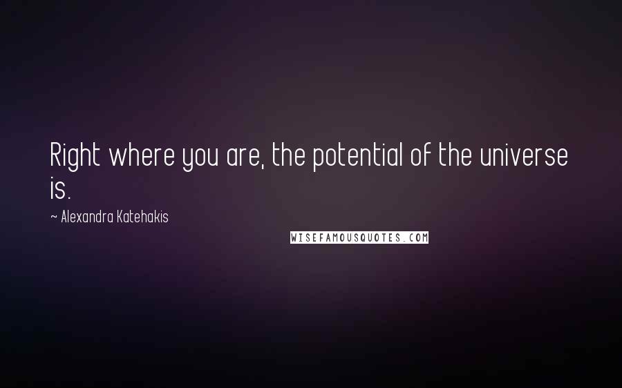 Alexandra Katehakis Quotes: Right where you are, the potential of the universe is.