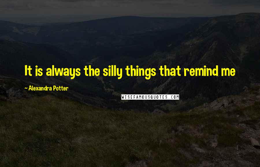 Alexandra Potter Quotes: It is always the silly things that remind me