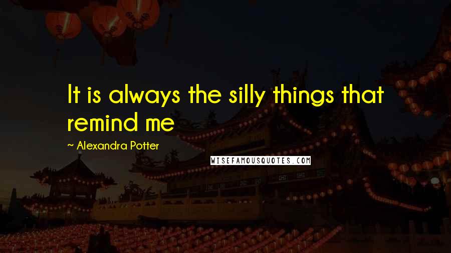 Alexandra Potter Quotes: It is always the silly things that remind me