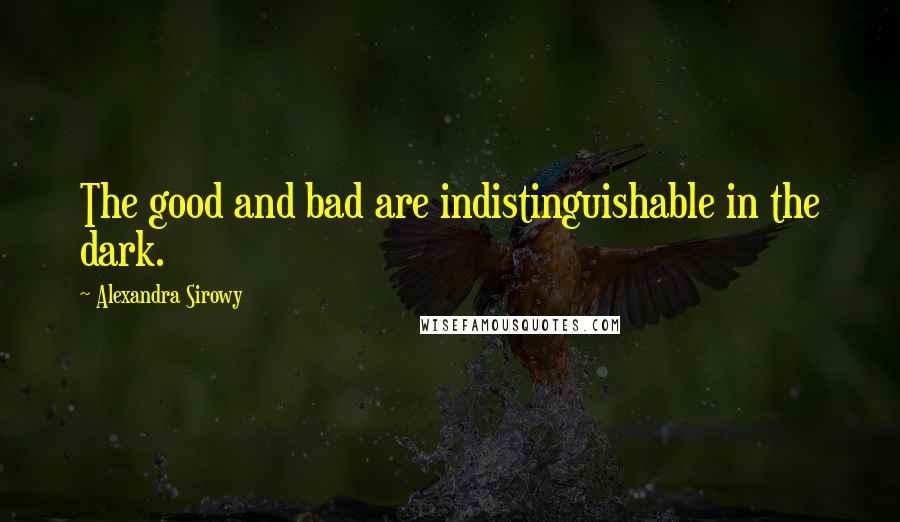 Alexandra Sirowy Quotes: The good and bad are indistinguishable in the dark.