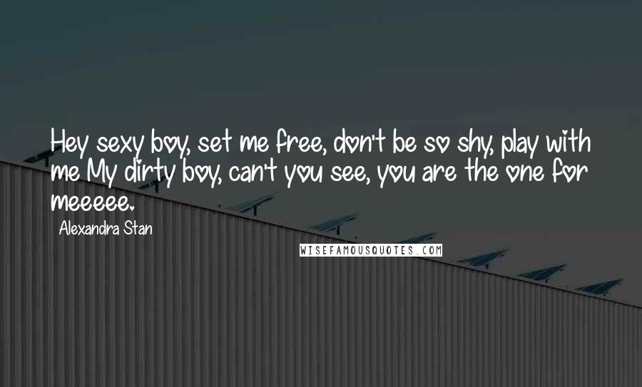 Alexandra Stan Quotes: Hey sexy boy, set me free, don't be so shy, play with me My dirty boy, can't you see, you are the one for meeeee.