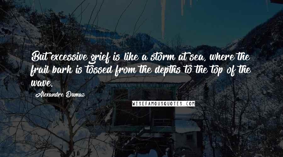 Alexandre Dumas Quotes: But excessive grief is like a storm at sea, where the frail bark is tossed from the depths to the top of the wave.