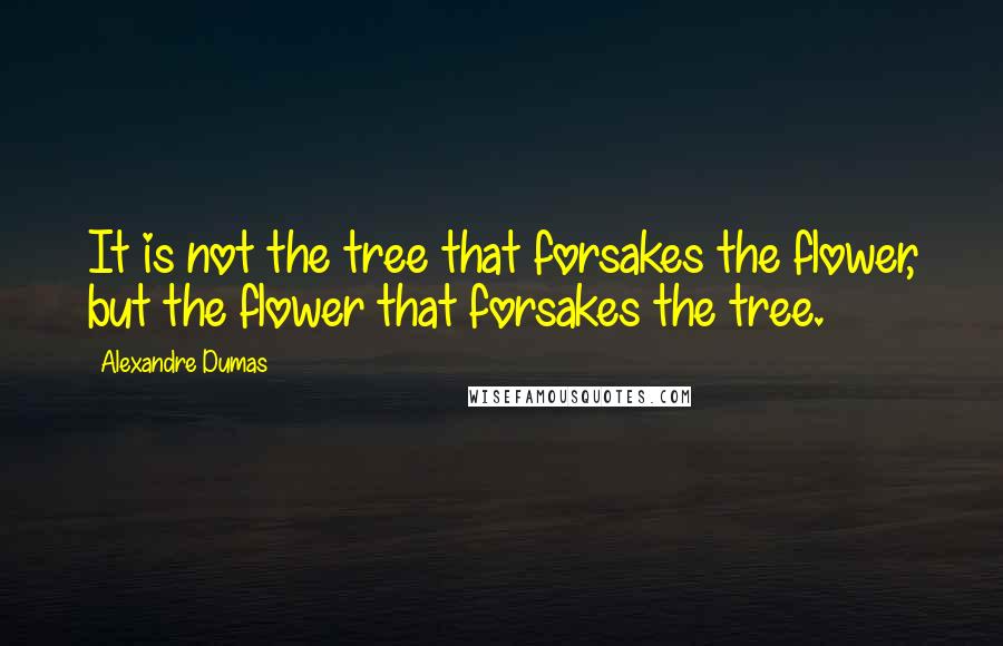 Alexandre Dumas Quotes: It is not the tree that forsakes the flower, but the flower that forsakes the tree.