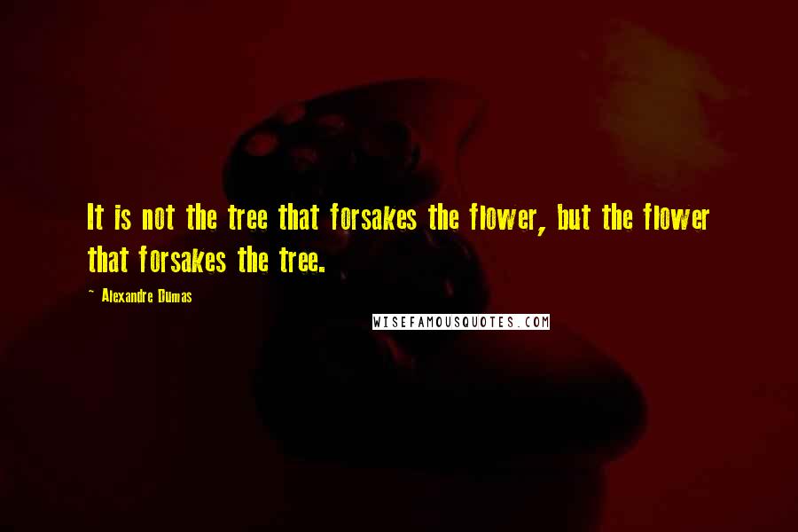 Alexandre Dumas Quotes: It is not the tree that forsakes the flower, but the flower that forsakes the tree.