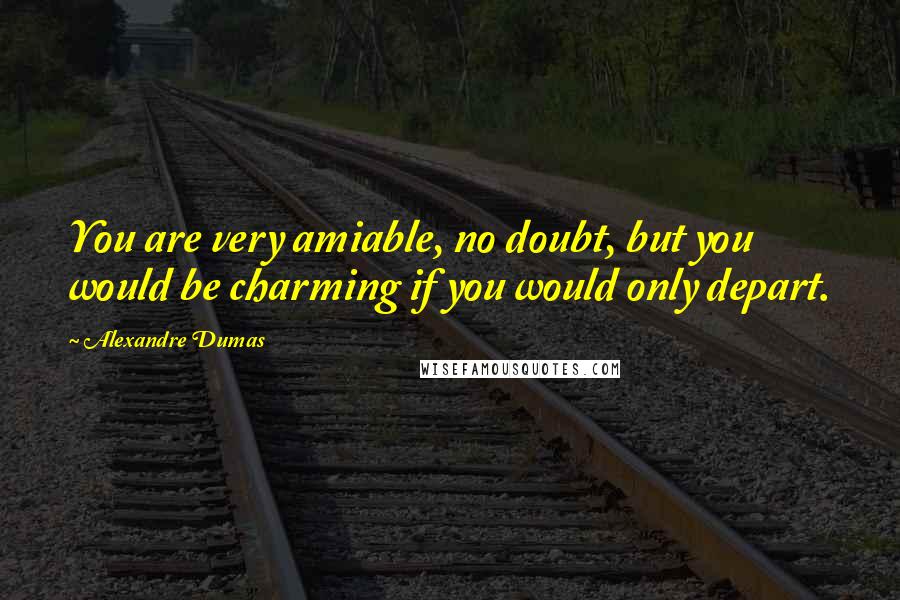 Alexandre Dumas Quotes: You are very amiable, no doubt, but you would be charming if you would only depart.