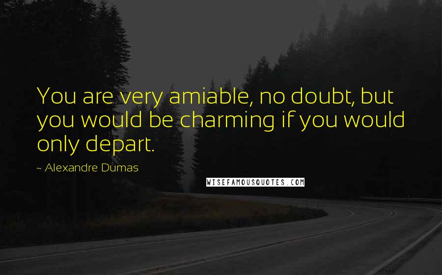 Alexandre Dumas Quotes: You are very amiable, no doubt, but you would be charming if you would only depart.