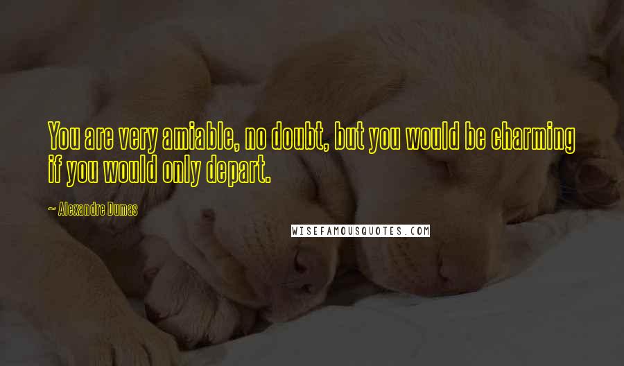 Alexandre Dumas Quotes: You are very amiable, no doubt, but you would be charming if you would only depart.