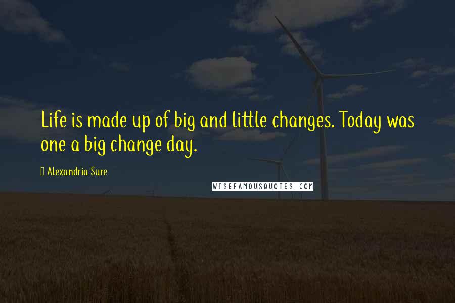 Alexandria Sure Quotes: Life is made up of big and little changes. Today was one a big change day.