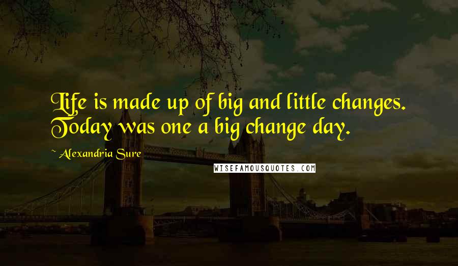 Alexandria Sure Quotes: Life is made up of big and little changes. Today was one a big change day.