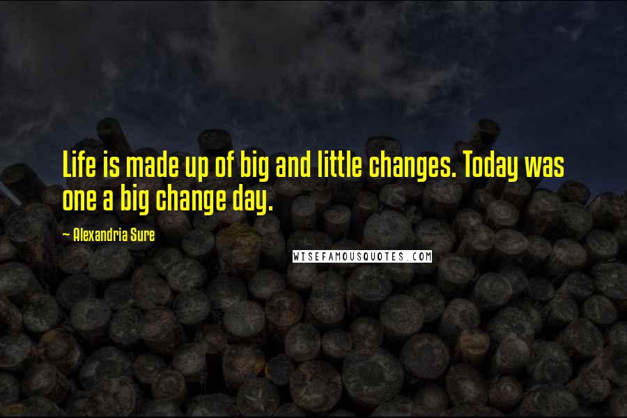 Alexandria Sure Quotes: Life is made up of big and little changes. Today was one a big change day.