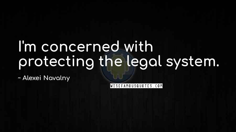 Alexei Navalny Quotes: I'm concerned with protecting the legal system.