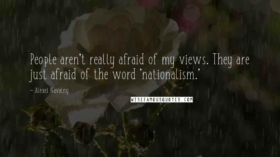 Alexei Navalny Quotes: People aren't really afraid of my views. They are just afraid of the word 'nationalism.'