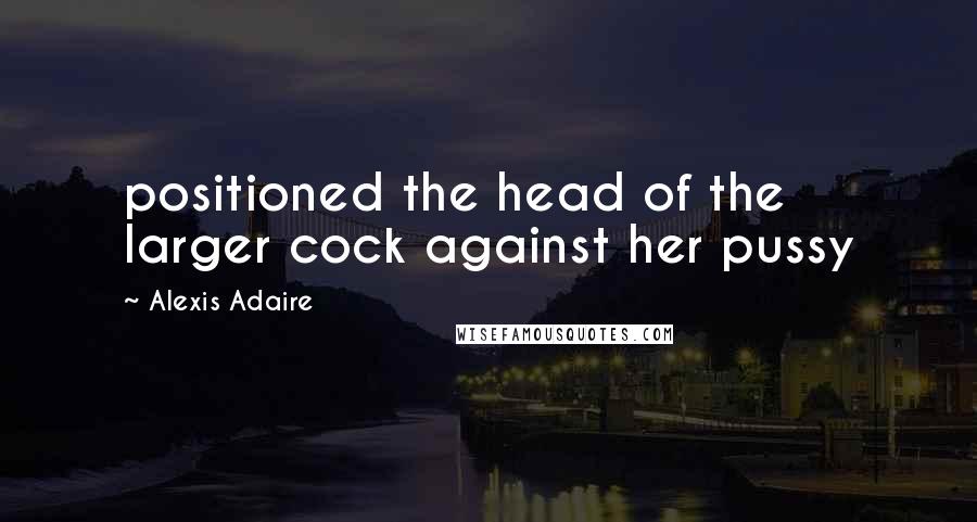 Alexis Adaire Quotes: positioned the head of the larger cock against her pussy