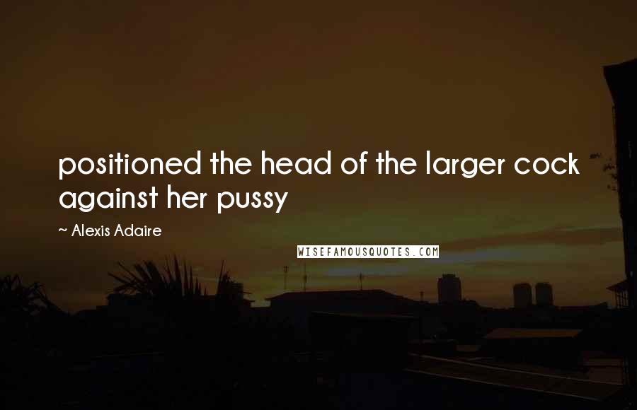 Alexis Adaire Quotes: positioned the head of the larger cock against her pussy