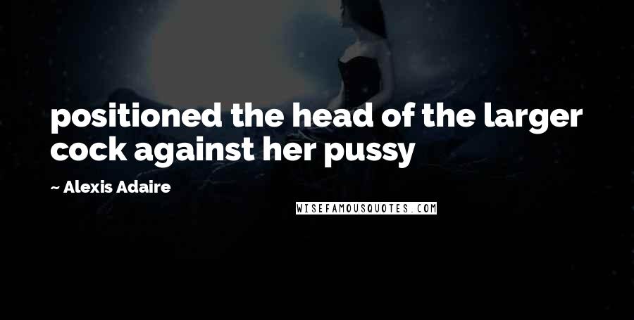 Alexis Adaire Quotes: positioned the head of the larger cock against her pussy