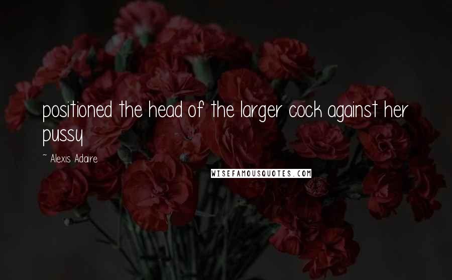 Alexis Adaire Quotes: positioned the head of the larger cock against her pussy
