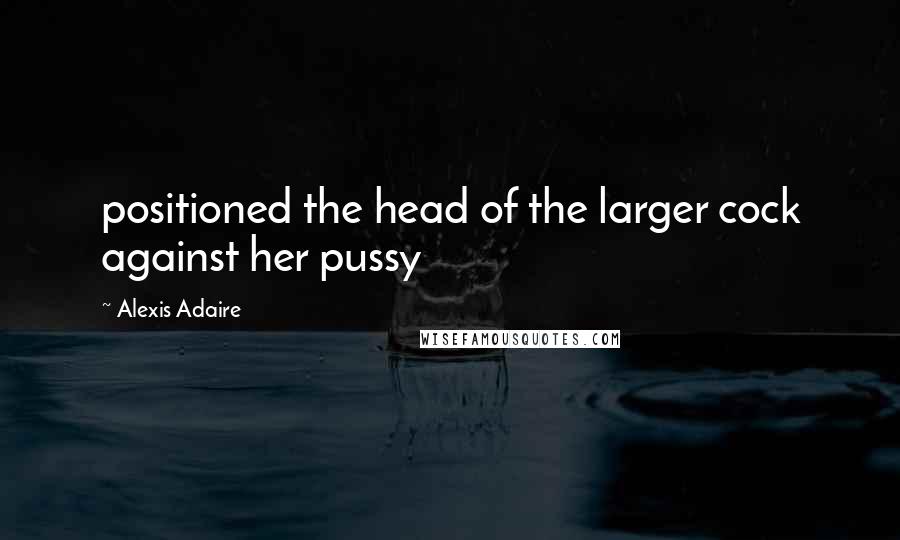 Alexis Adaire Quotes: positioned the head of the larger cock against her pussy