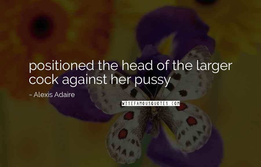 Alexis Adaire Quotes: positioned the head of the larger cock against her pussy