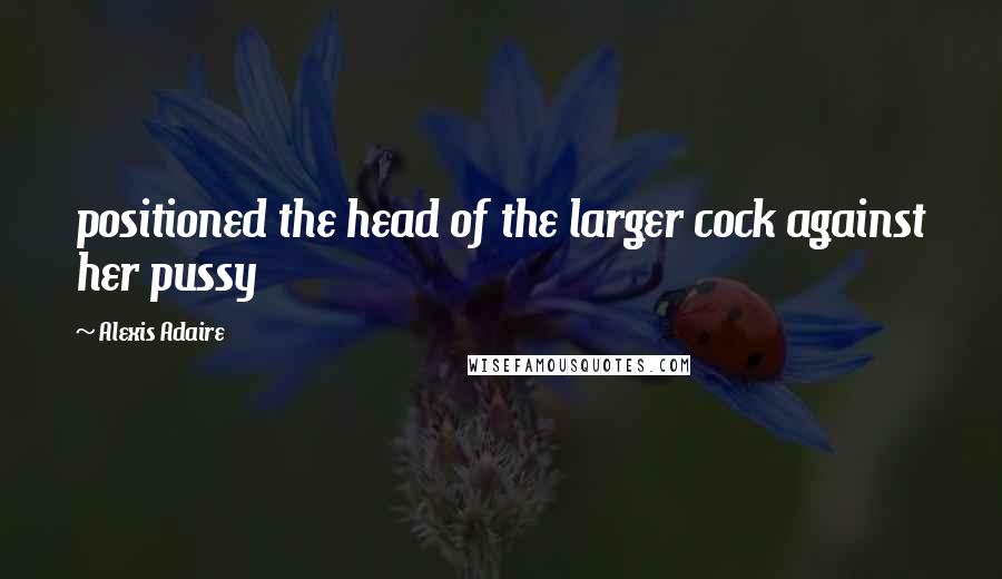 Alexis Adaire Quotes: positioned the head of the larger cock against her pussy