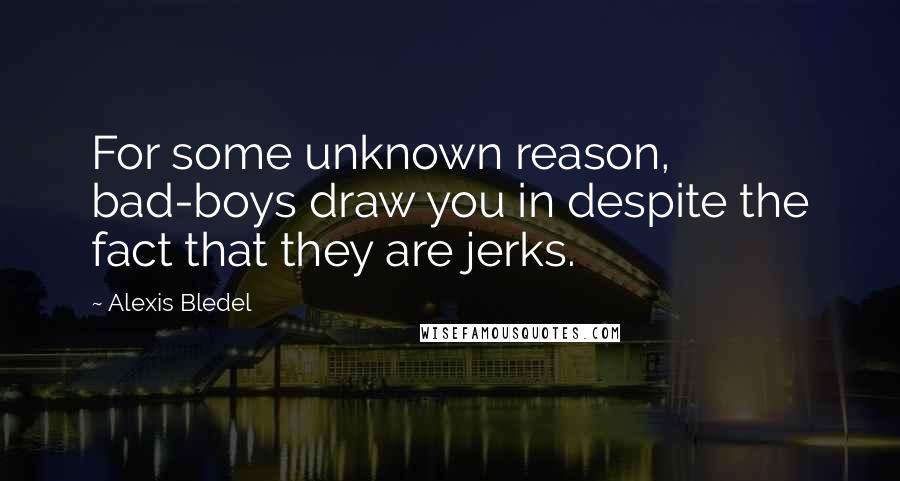 Alexis Bledel Quotes: For some unknown reason, bad-boys draw you in despite the fact that they are jerks.