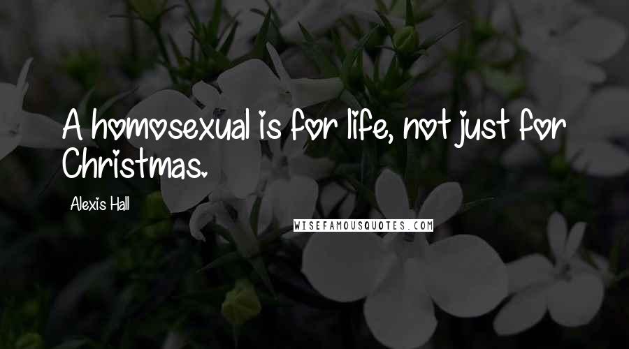 Alexis Hall Quotes: A homosexual is for life, not just for Christmas.