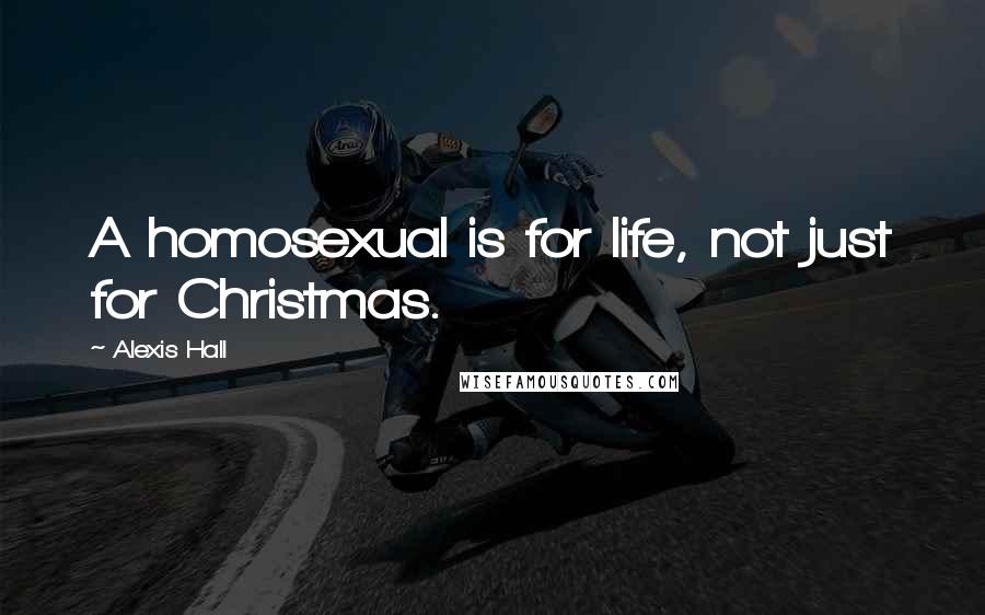 Alexis Hall Quotes: A homosexual is for life, not just for Christmas.