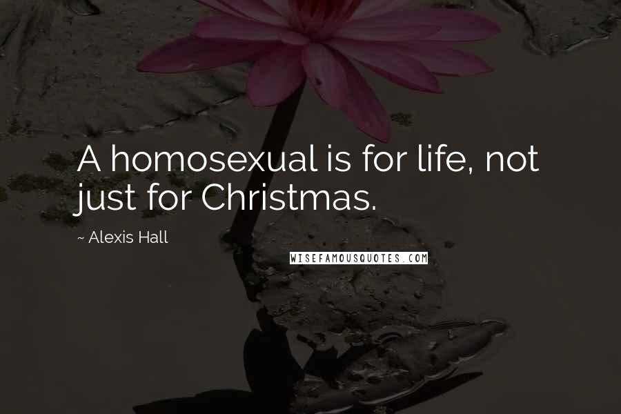 Alexis Hall Quotes: A homosexual is for life, not just for Christmas.