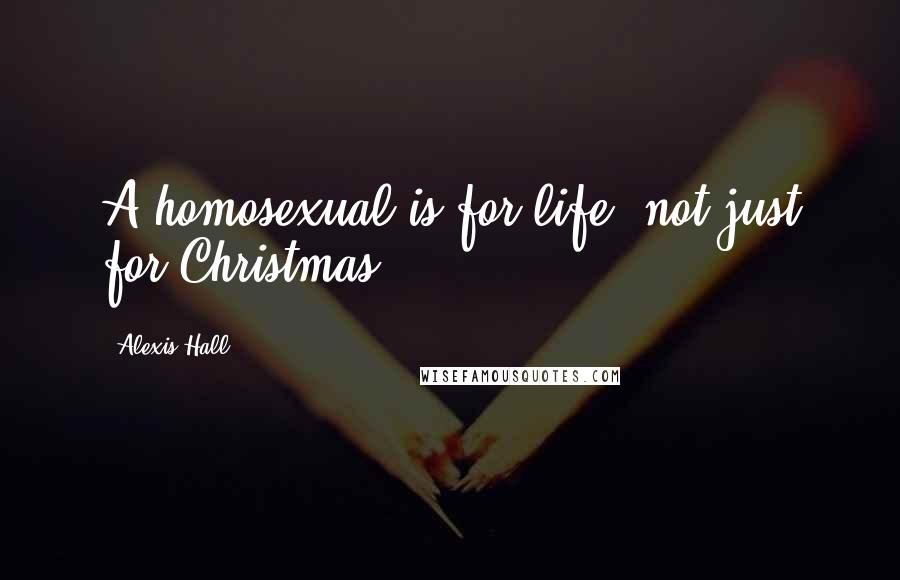 Alexis Hall Quotes: A homosexual is for life, not just for Christmas.