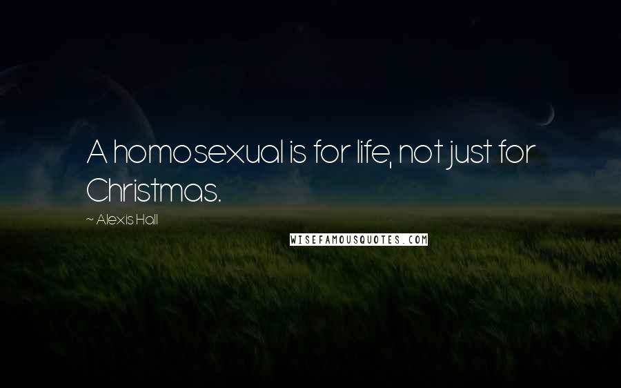 Alexis Hall Quotes: A homosexual is for life, not just for Christmas.